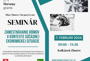 Pozvánka: SEMINÁR - Zamestnávanie Rómov v kontexte súčasnej ekonomickej situácie
